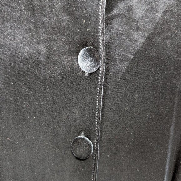 VINTAGE Amanda Smith Elegant Black Velvet Button-Up Dress Size 14 - Picture 3 of 10